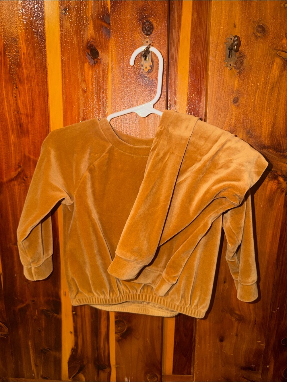 Old Navy Kids Velvet Crewneck & Scoop-Neck Set - Camel Brown
